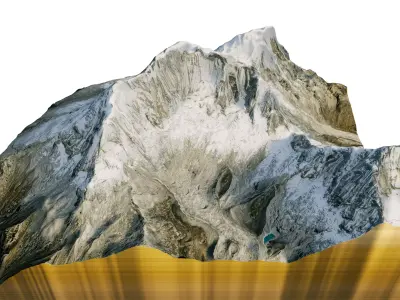 Huascaran Mountain 3d model terrain 3D model