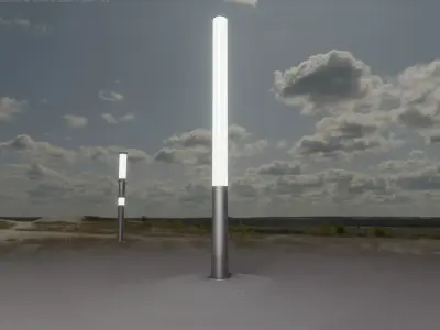 Low-Poly Basic Light Column 13 - Street Light Set-9 Low-poly 3D model
