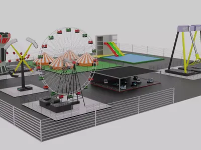 Amusement Park Low-poly 3D model
