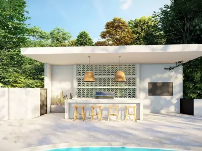 3D Exterior Scene 3D model design garden and landscape 3D  3D model