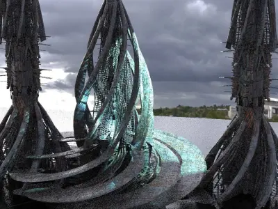 London Crystal Shard 2 Towers 3D model