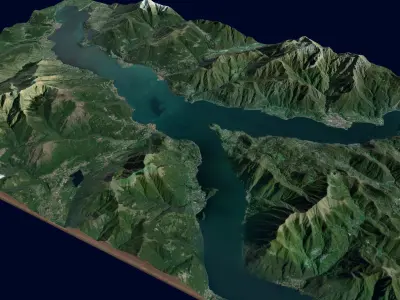 Lake Como Italy mountain landscape 3D model