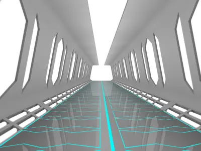 Sci Fi Corridor 3D model 12