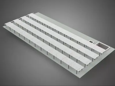 LAYOUT PARALLEL ROWS PLANT CROP FARM MODERN CULTIVATION FACTORY 3D model