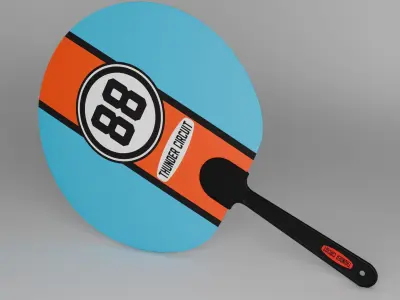 Plastic hand fan Low-poly 3D model