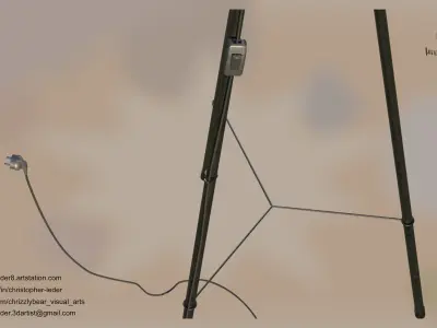 Floor Designer Lamp Industrial Low-poly 3D model