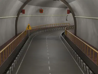 Subway Road Tunnel 03 All PBR Unity UE Textures Included Low-poly 3D model