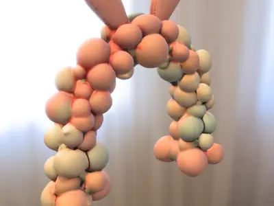 Bunny Balloon Arch Low-poly 3D model