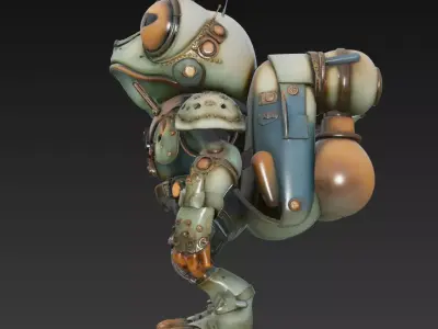 Mecha Frog Ranger - Stylized Robotic Amphibian 3D Model 3D print model