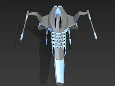 Space warthog spaceship concept Low-poly 3D model