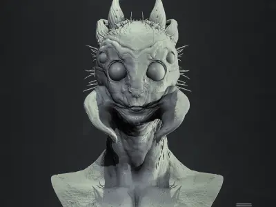 Arachnid Humanoid Bust Highpoly 3D model