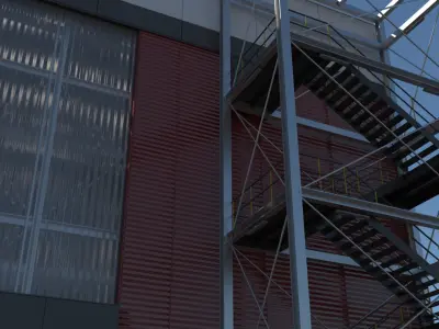 Industrial Warehouse Exterior 17 3D model