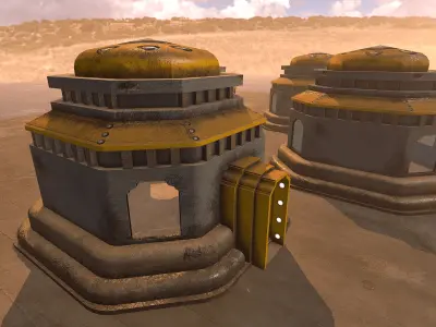 SciFi Desert Building 4 Low-poly 3D model