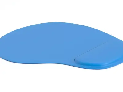 Mousepad With Wrist Support Blue 3D model