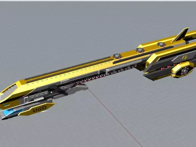 Destroyer Hardpoint Spaceship 3D model