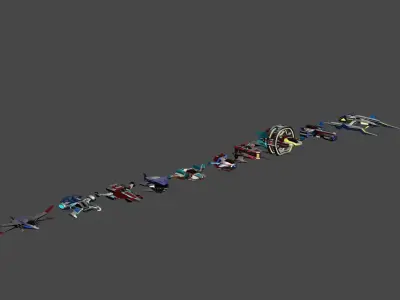 10 Spaceships Pack 1 Low-poly 3D model