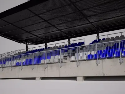 Racetrack Grandstand Tribune 2 Versions  3D model