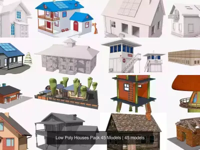 Low Poly Houses Pack 45 Models