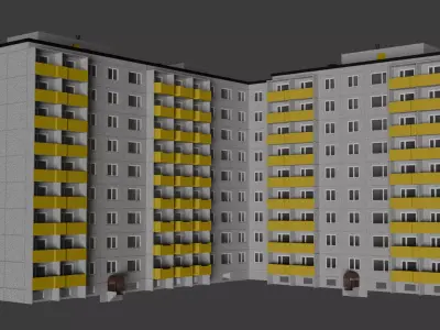 121-070-1 Type Panel Building 3D model Low-poly 3D model Low-poly 3D model