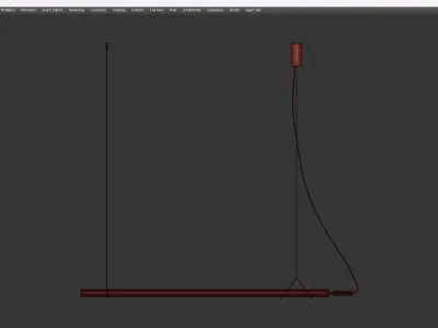 Sasaki Minimalist Linear Suspension Pendant Light Low-poly 3D model