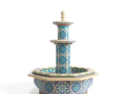 Elegant Mosaic Fountain model pack Low-poly 3D model