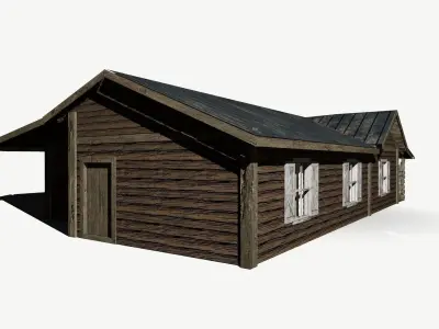 Abandoned Cabin Low-poly 3D model