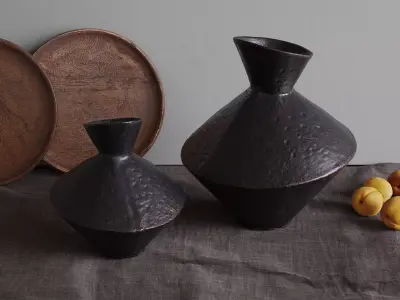 Dark Metal Vases 3D model