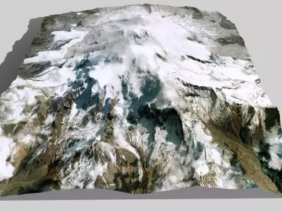 Mountain landscape Elbrus 3D model