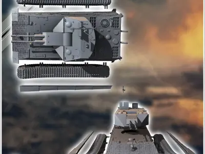 Flakpanzer E-50 55mm Entwicklung  - Germany Eastern Western Berl 3D print model