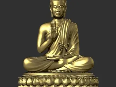Asian Buddha Statue 3D print model 3D print model