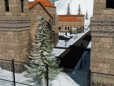 Snowy Village Layout 3D model