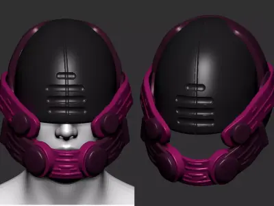 helmet high poly sculpt 3d printable  3D model 134