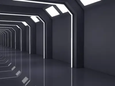 4 Sci Fi Tunnel Sets  3D model