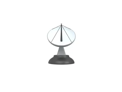 Cartoon Satellite Receiver v1 002 Low-poly 3D model