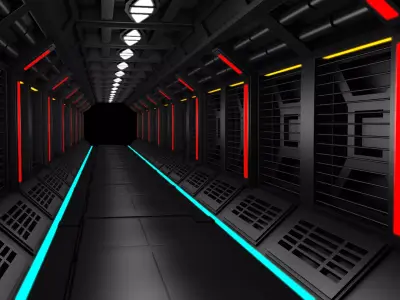 Sci fi Tunnel 3D model 6