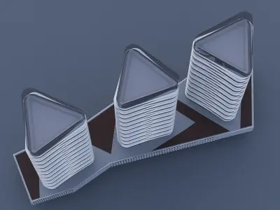 mixed use modern building 3D model