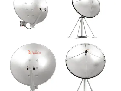 Rooftop Props Set Low-poly 3D model