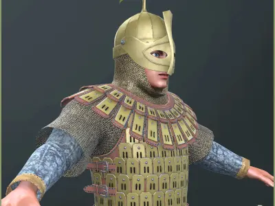 Adam Warrior Light Low-poly 3D model