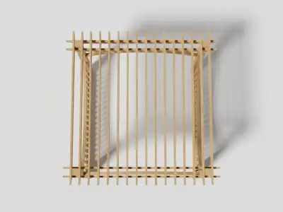 Wooden Garden Pergola 4 Low-poly 3D model