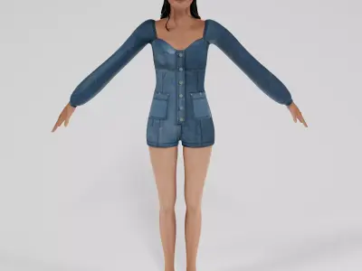 Woman fashion outfit v4 3D model