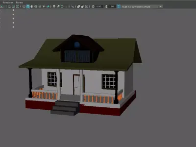 Simple house low poly for free Free 3D model
