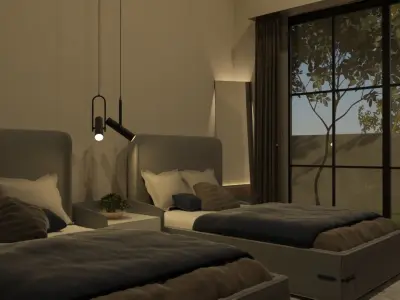 Euro-Modern House plus ALL ROOMS 3D model
