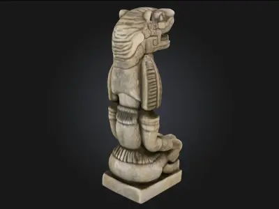 Jaguar Warrior Statue  Ferocity Cast in Stone 3D model