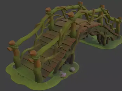 Forest Bridge Park Bridge 3D Model 3D model