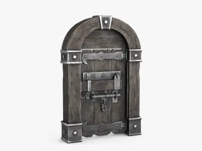 Old Wood Door v2 Low-poly 3D model