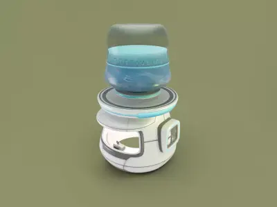 Low Poly Market Stall Kiosk  water station Low-poly 3D model