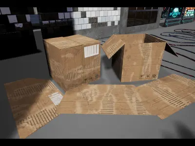 CyberPunk Sci-Fi Environment Low-poly 3D model