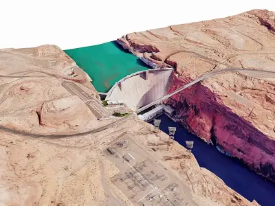 Glen Canyon Dam Low-poly 3D model