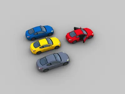 Hyundai Genesis Coupe Low-poly 3D model