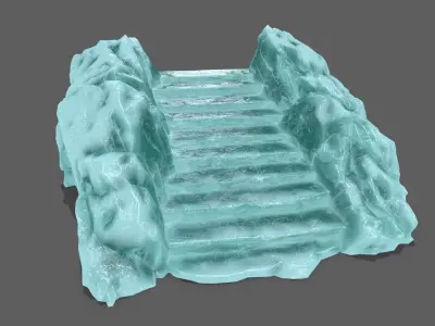 Stairs ice Low-poly 3D model